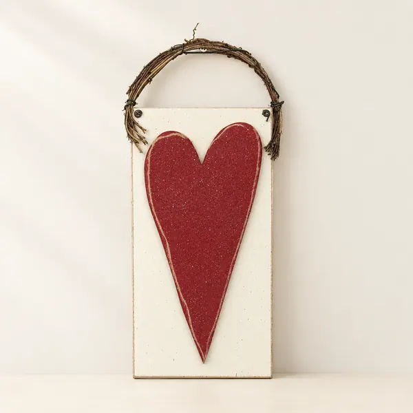Hanging Heart with cream backer