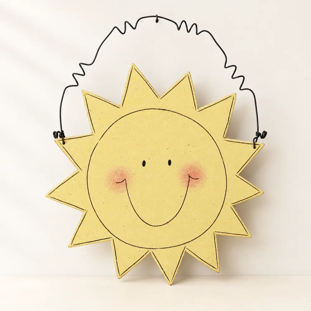 Hanging Sunshine sign — handmade wooden decor, photo 1