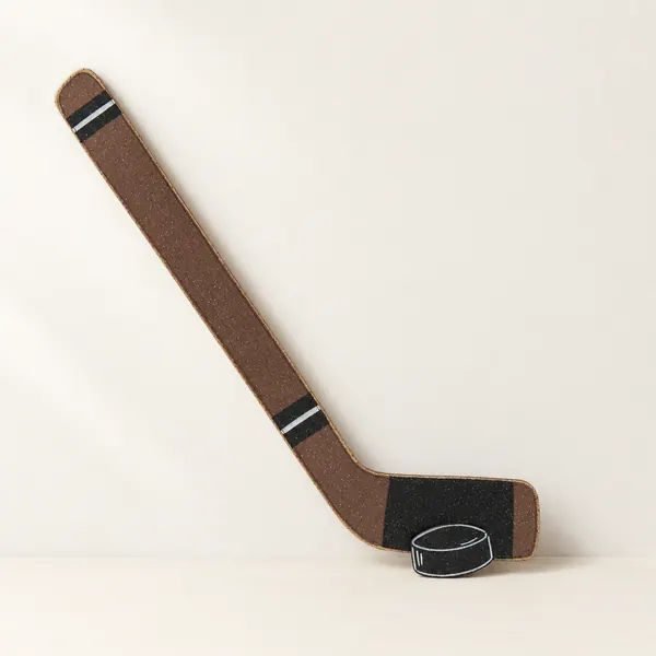 Hockey Stick with Puck Wall Decor, Sports Theme, Man Cave