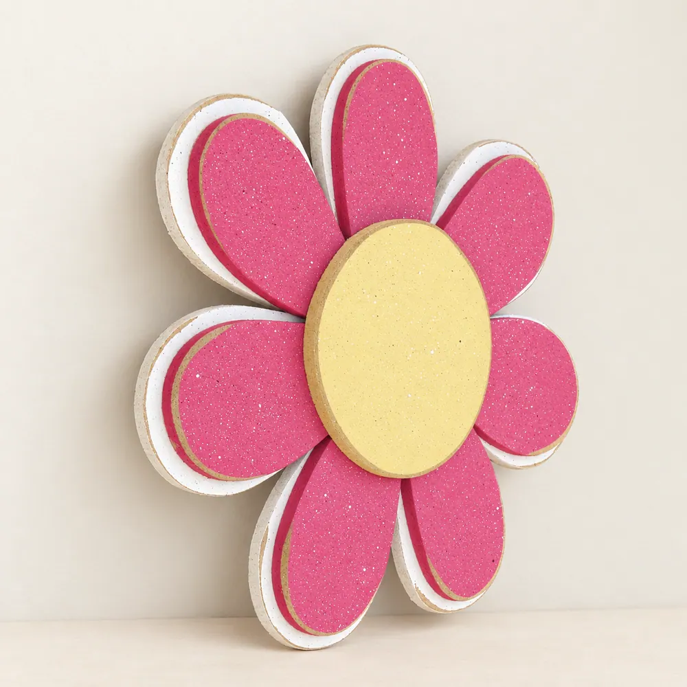 Hot Pink Layered Daisy — handmade wooden decor, photo 1