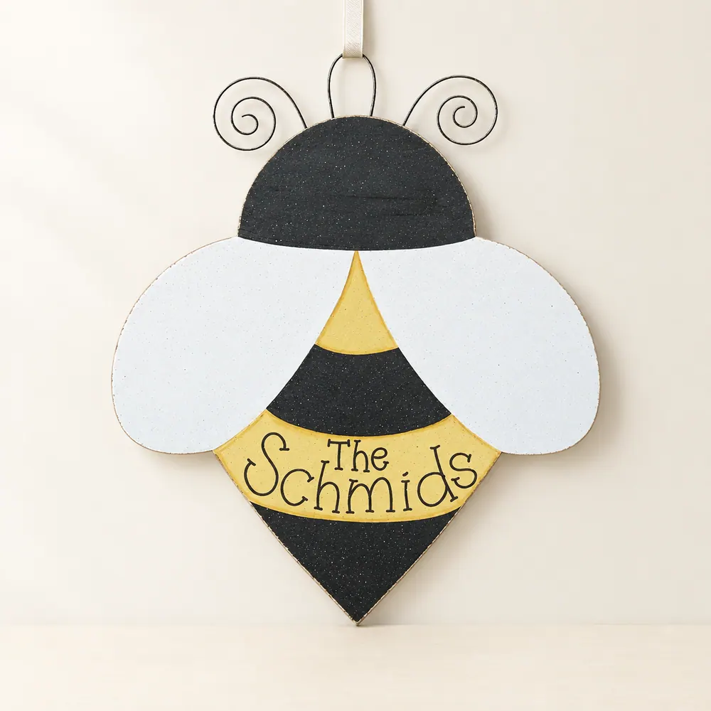 Large 24" Hanging Personalized Bee — handmade wooden decor, photo 1