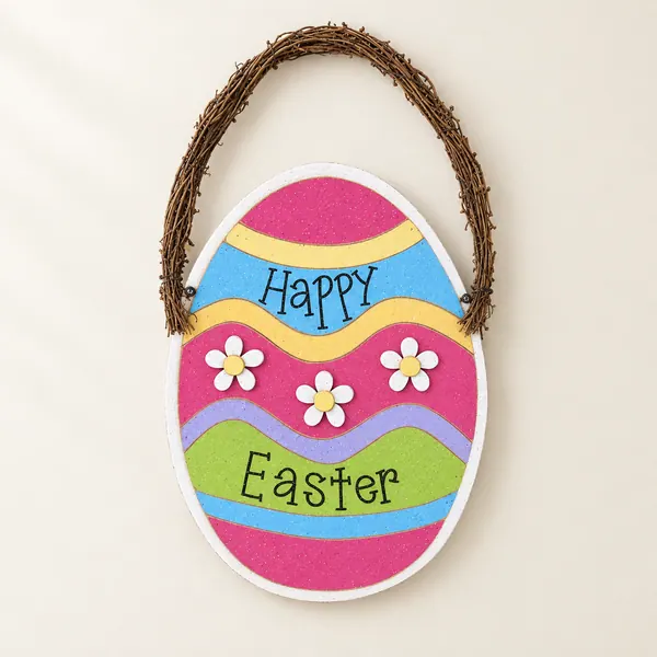 Large Easter Egg with Daisies