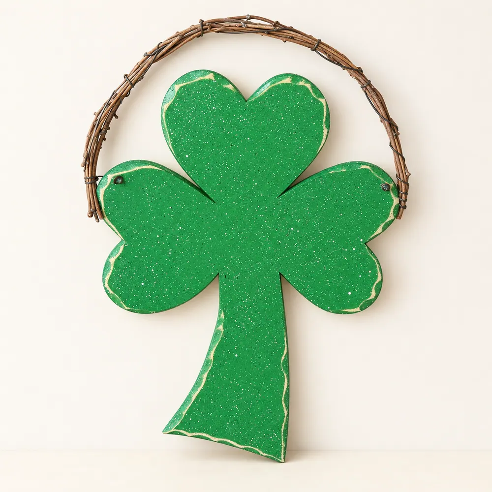 Large Hanging Clover — handmade wooden decor, photo 1