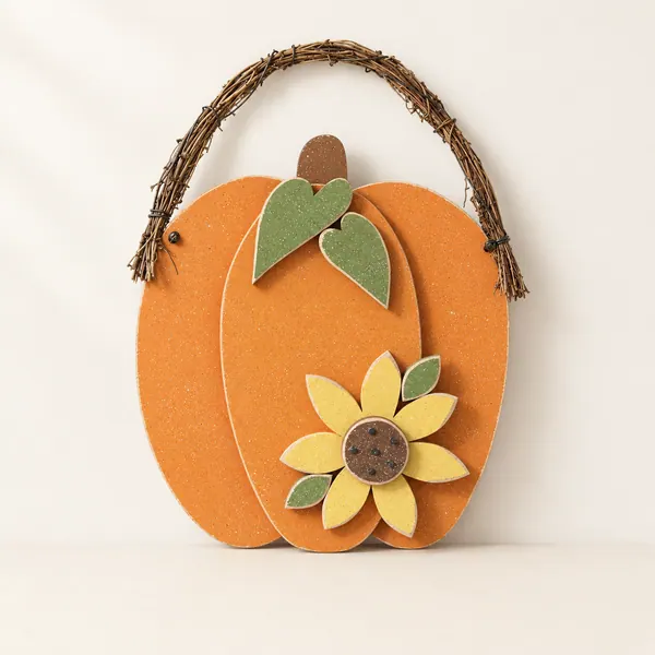 Large Hanging Pumpkin With Sunflower