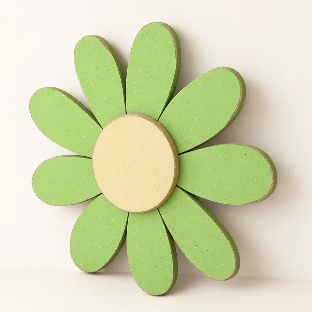 Large Light Lime Daisy — handmade wooden decor, photo 1