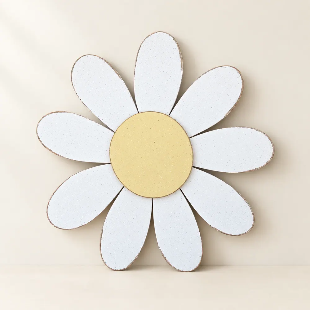 Large White Daisy Wall Decor, Custom Colors, 17 Inch — handmade wooden decor, photo 1