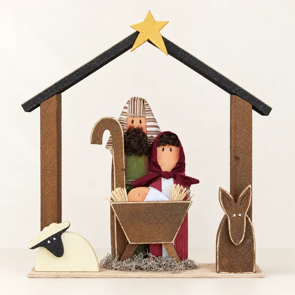 Large Wood Nativity