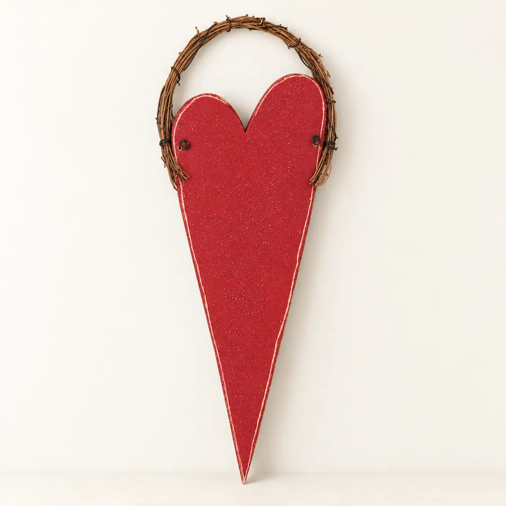 Long Hanging Heart — handmade wooden decor, photo 1
