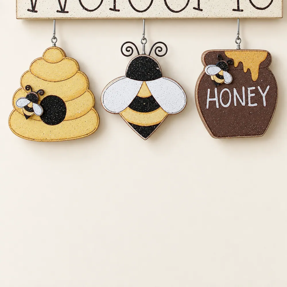 Monthly Welcome Bee Themed Decorations (no sign included) — handmade wooden decor, photo 1