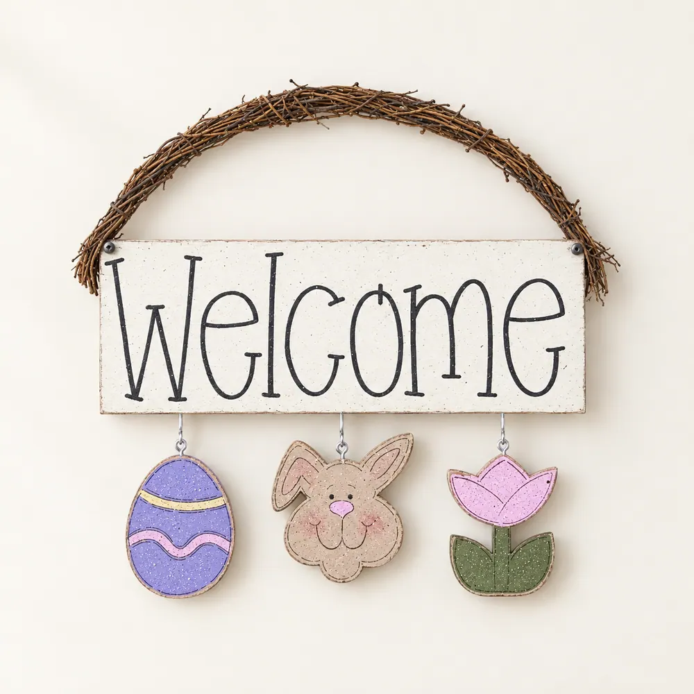 Monthly Welcome Sign (April) — handmade wooden decor, photo 1