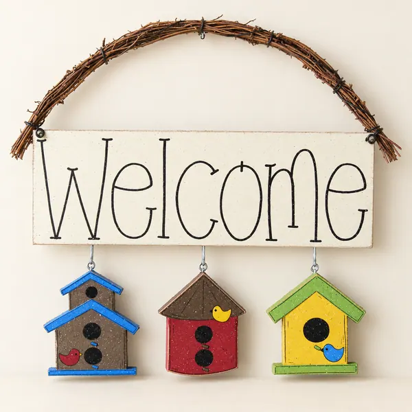 Monthly Welcome Sign (bird houses)