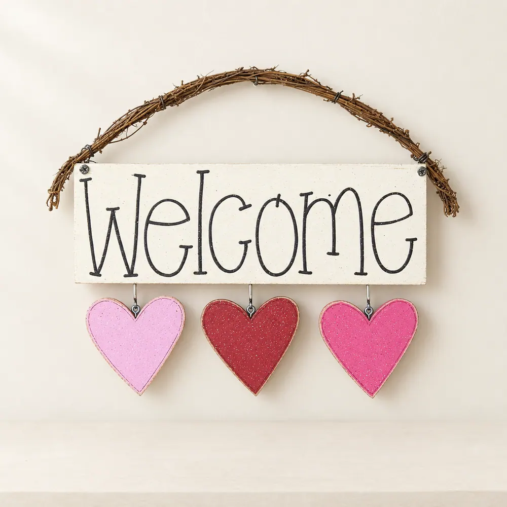 Monthly Welcome Sign (February) — handmade wooden decor, photo 1