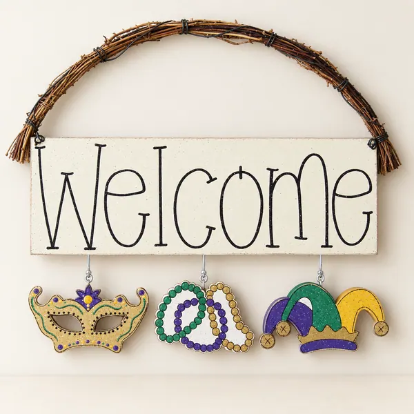 Monthly Welcome Sign (Mardi Gras)