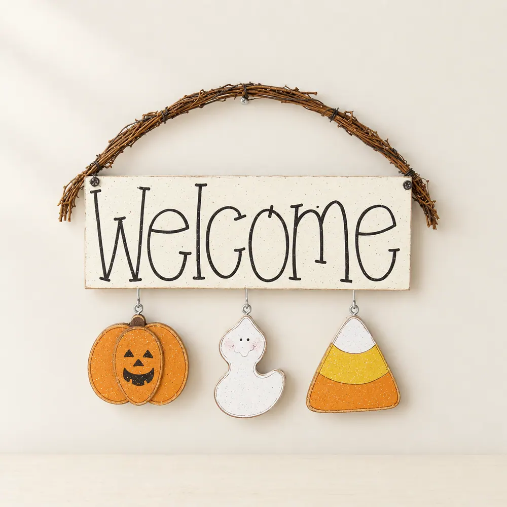 Monthly Welcome Sign (October) — handmade wooden decor, photo 1