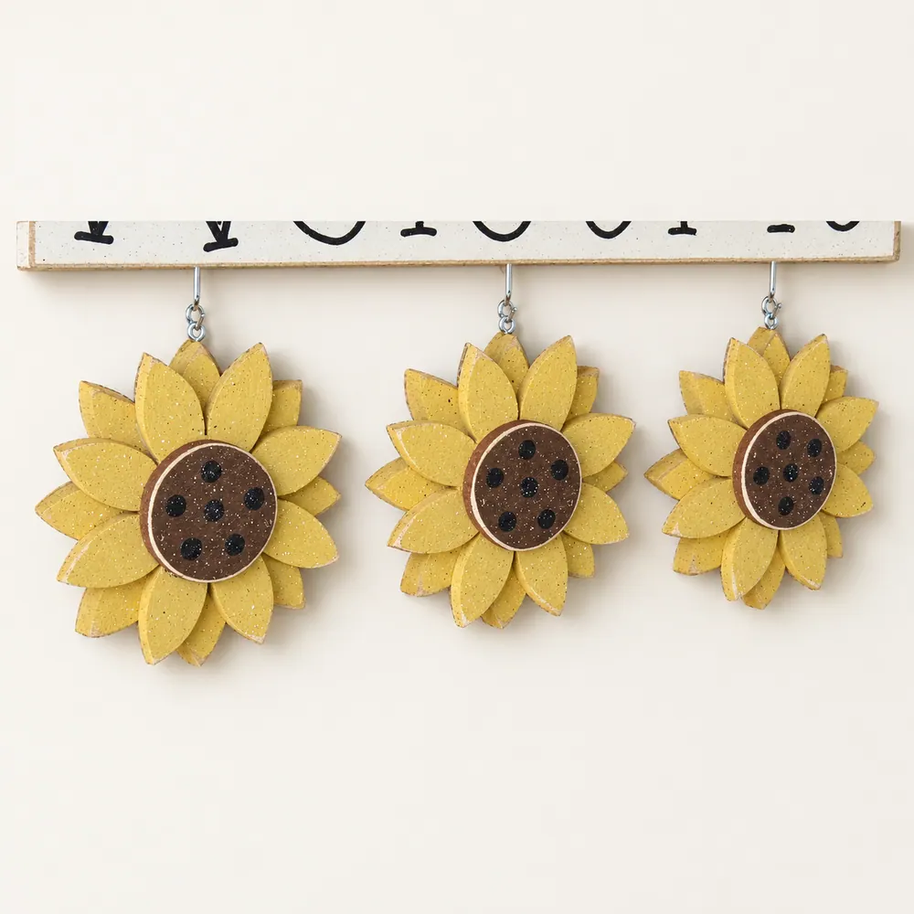 Monthly Welcome Sunflowers Decorations (no sign included) — handmade wooden decor, photo 1