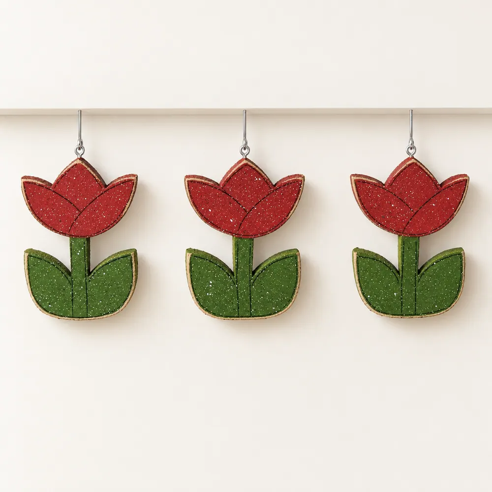 Monthly Welcome Tulips Decorations (no sign included) — handmade wooden decor, photo 1