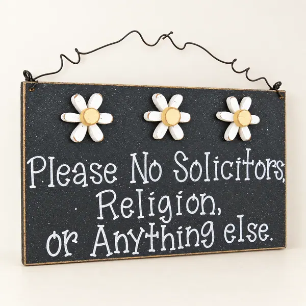 No Solicitors Daisy Sign – Handcrafted Home Decor