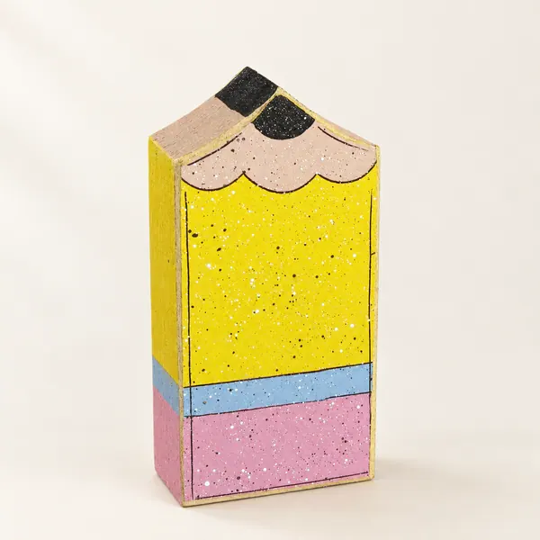 Pencil shelf sitter block