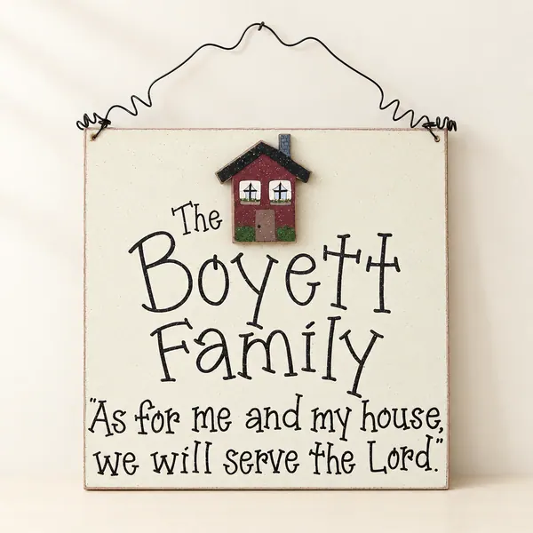 Personalized Family Name Sign, Hand-Painted Wood Decor