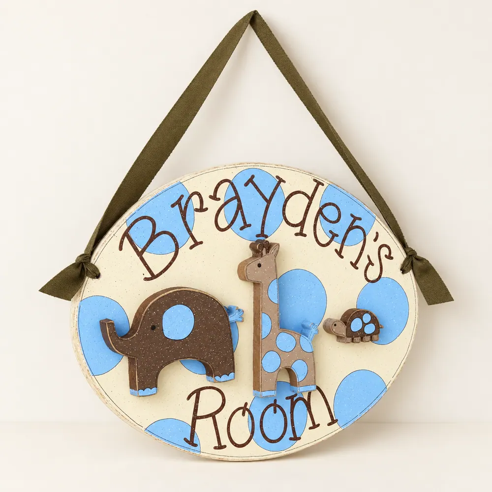 Personalized Name Sign, Hand-Painted Oval Decor — handmade wooden decor, photo 1