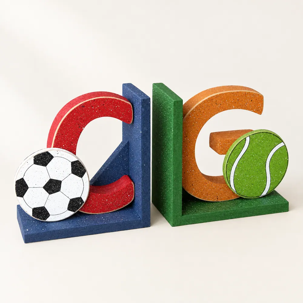 Personalized sports themed bookends – Style 2 — handmade wooden decor, photo 1