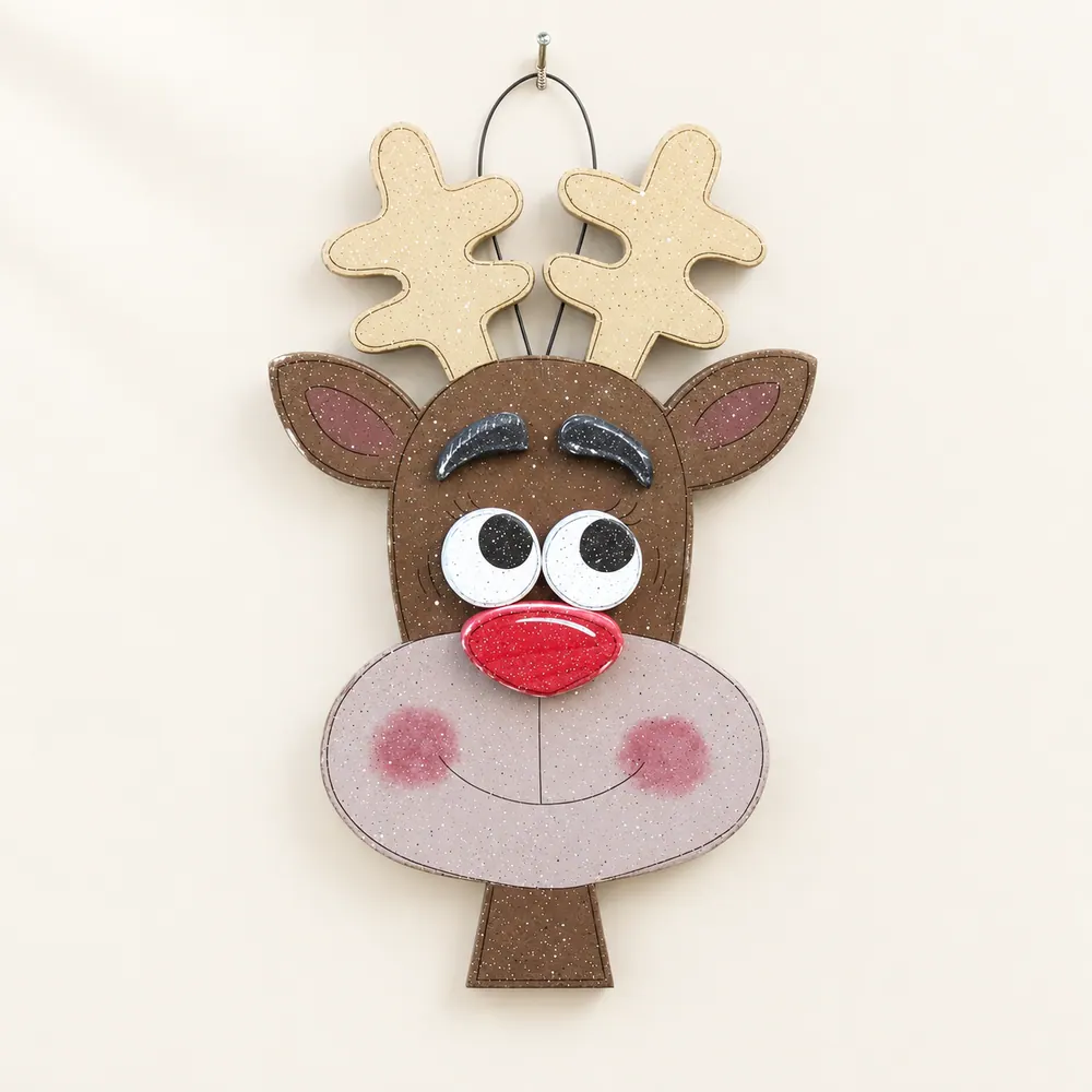 Reindeer for Christmas, wall and door hanging decor — handmade wooden decor, photo 1
