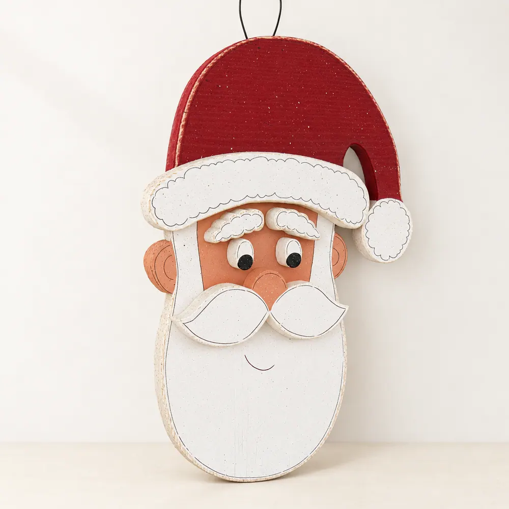 Santa for Christmas, wall and door hanging decor — handmade wooden decor, photo 1