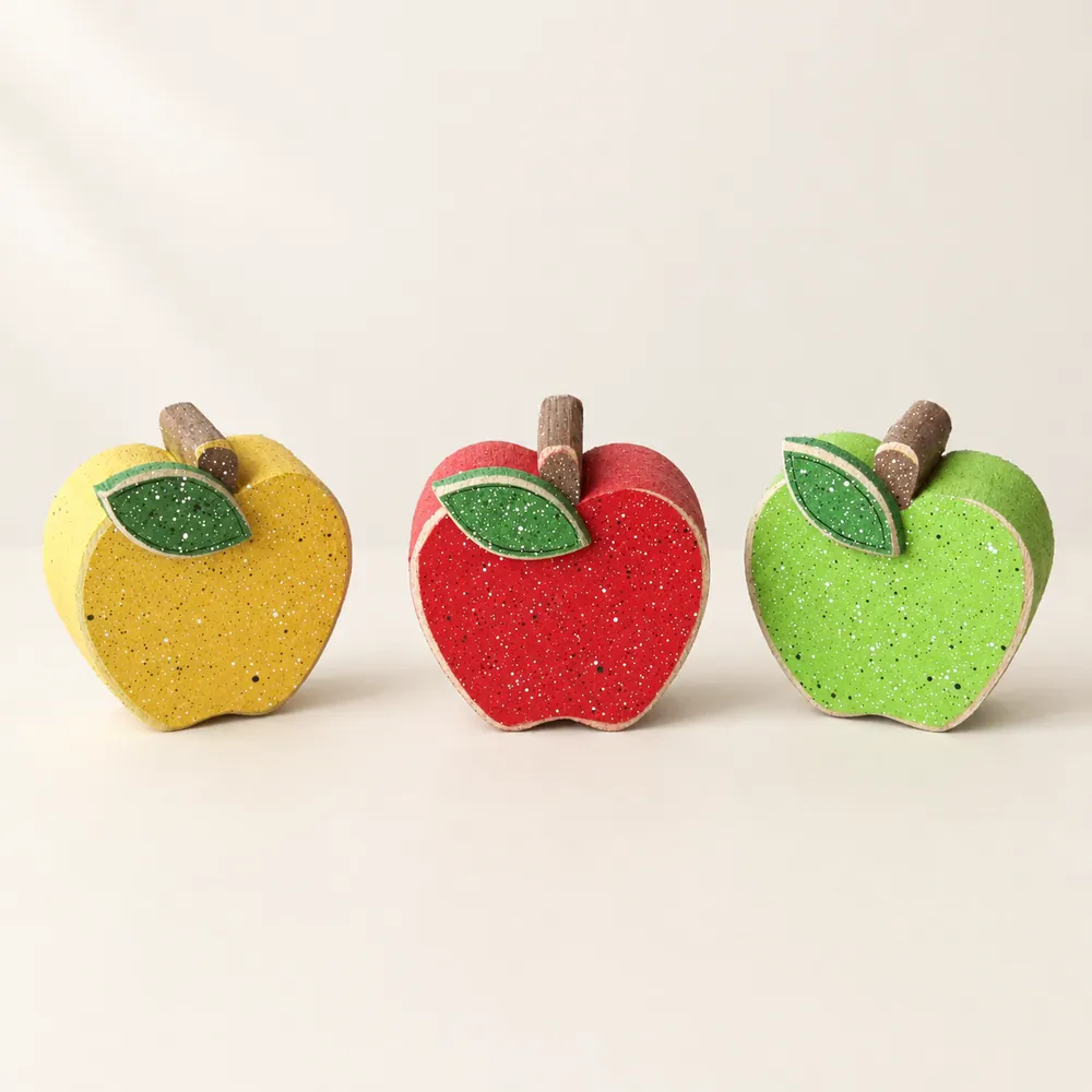 Set of 3 Apple Blocks — handmade wooden decor, photo 1
