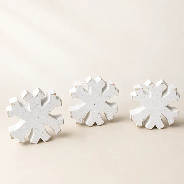 Set of 3 Snowflake Blocks