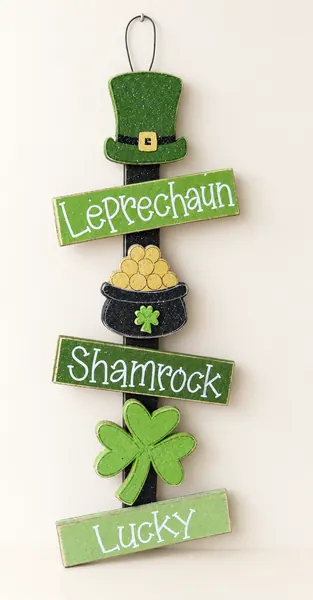ST. Patricks Day Thoughts, leprechaun, shamrock, lucky, wall, door, office, and home decor