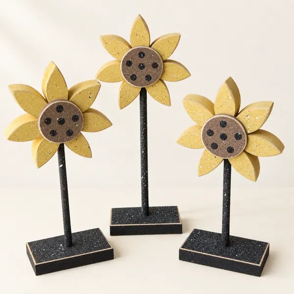 Sunflower Block Set, Maple Leaf Stands, Fall Decor