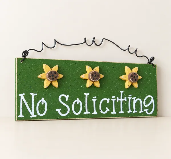 Sunflower No Soliciting Sign – Handcrafted Door Hanger