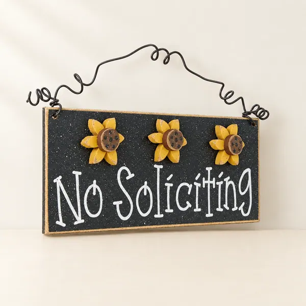 Sunflower No Soliciting Sign – Handcrafted Home Decor – Style 1