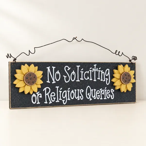 Sunflower No Soliciting Sign - Handcrafted Home Decor
