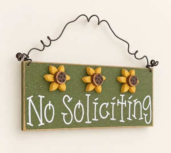 Sunflower No Soliciting Sign – Handcrafted Home Decor – Style 2