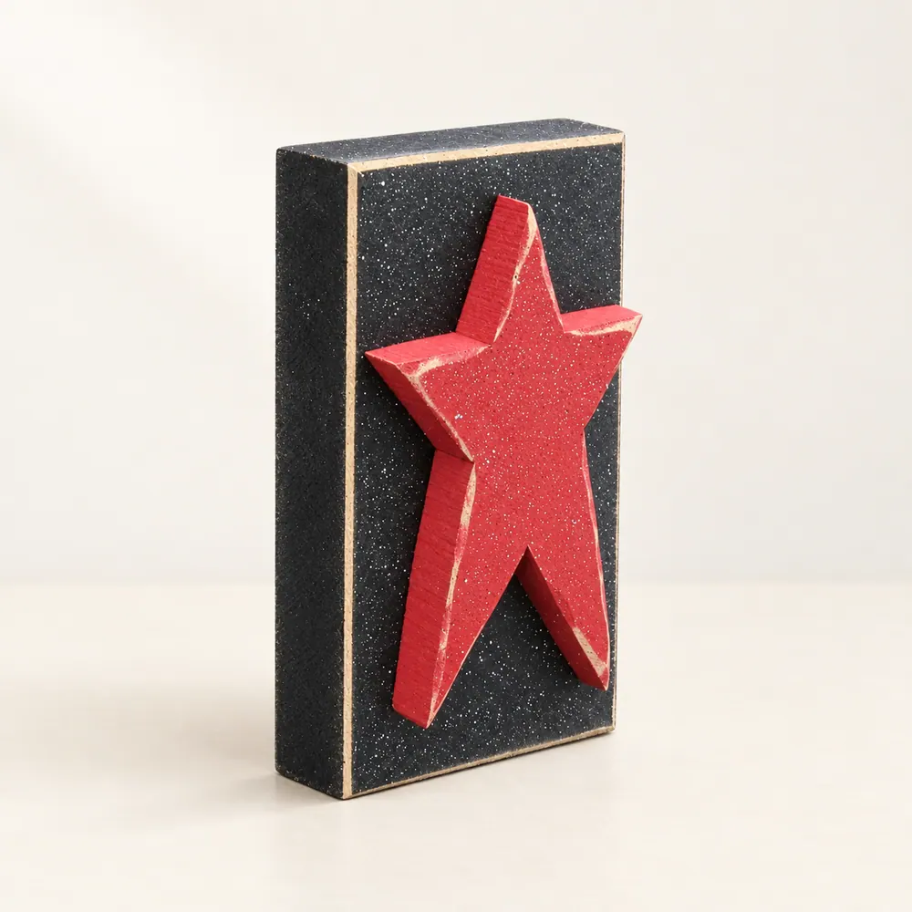 Tall Star Block — handmade wooden decor, photo 1