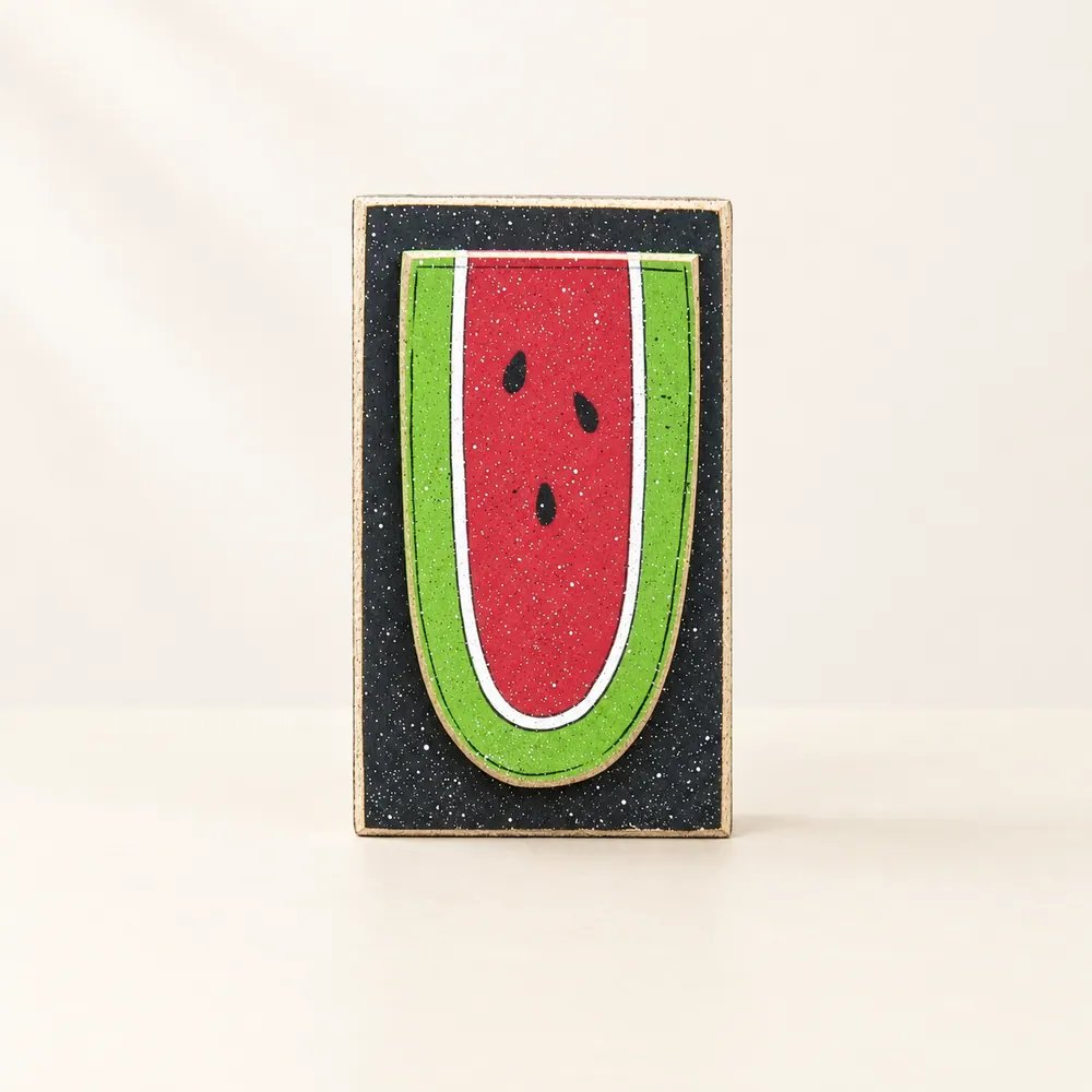 Tall Watermelon Block — handmade wooden decor, photo 1