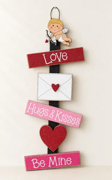 Valentine Thoughts, cupid, love letter, heart, wall, door, office, and home decor