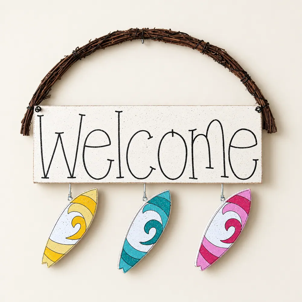 Welcome sign (Surf Boards) — handmade wooden decor, photo 1