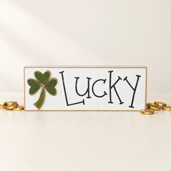 White Lucky Block With Clover