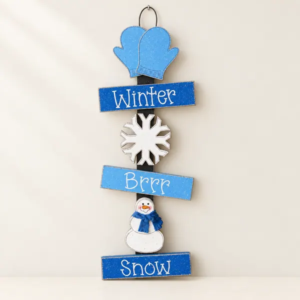 Winter Thoughts, mittens, snowflake, snowman, wall, door, office, and home decor
